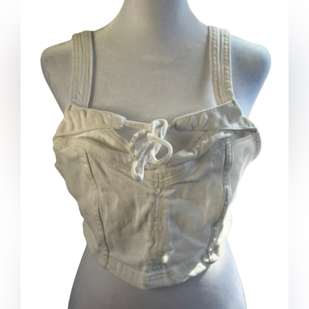 Barbie™ by PacSun White Denim Skirt & Bustier Top Set - Picture 9 of 12